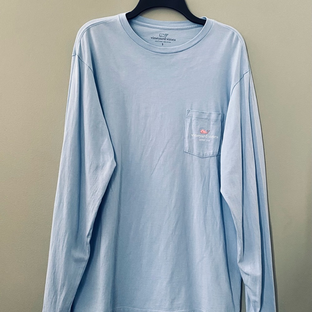 🇺🇸Vineyard Vines Men's L/S Size Small Waving Flag Fill Whale Pocket Tee🇺🇸 - Picture 4 of 7